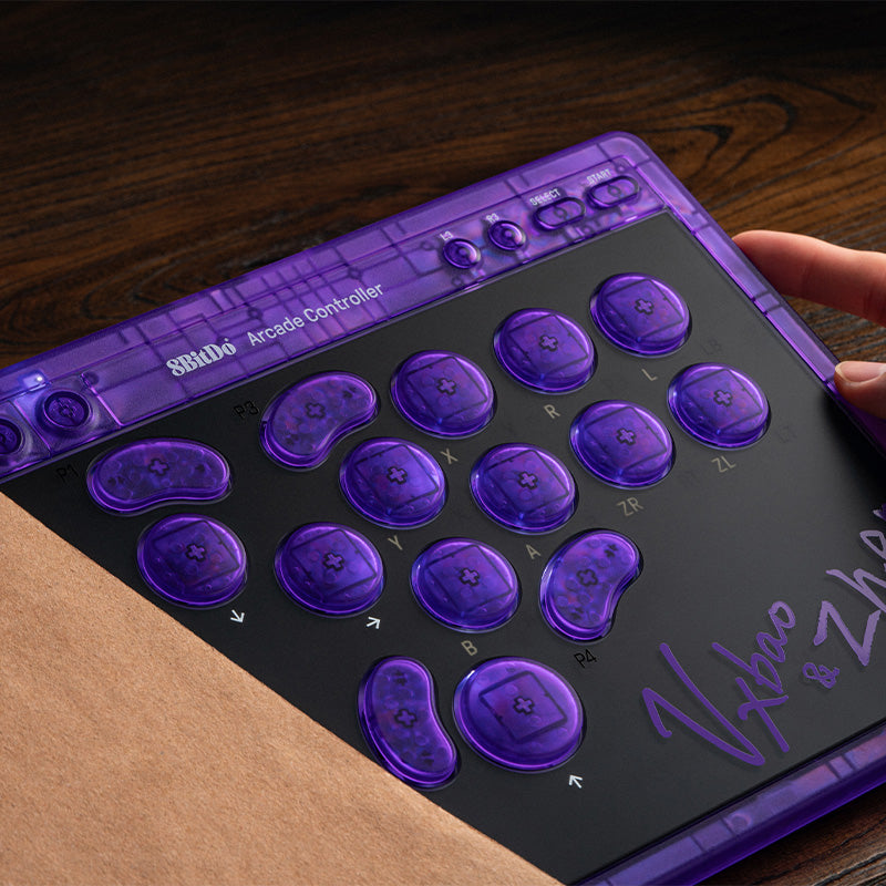 8BitDo Arcade Controller - Transparent Purple Signature Edition image 12