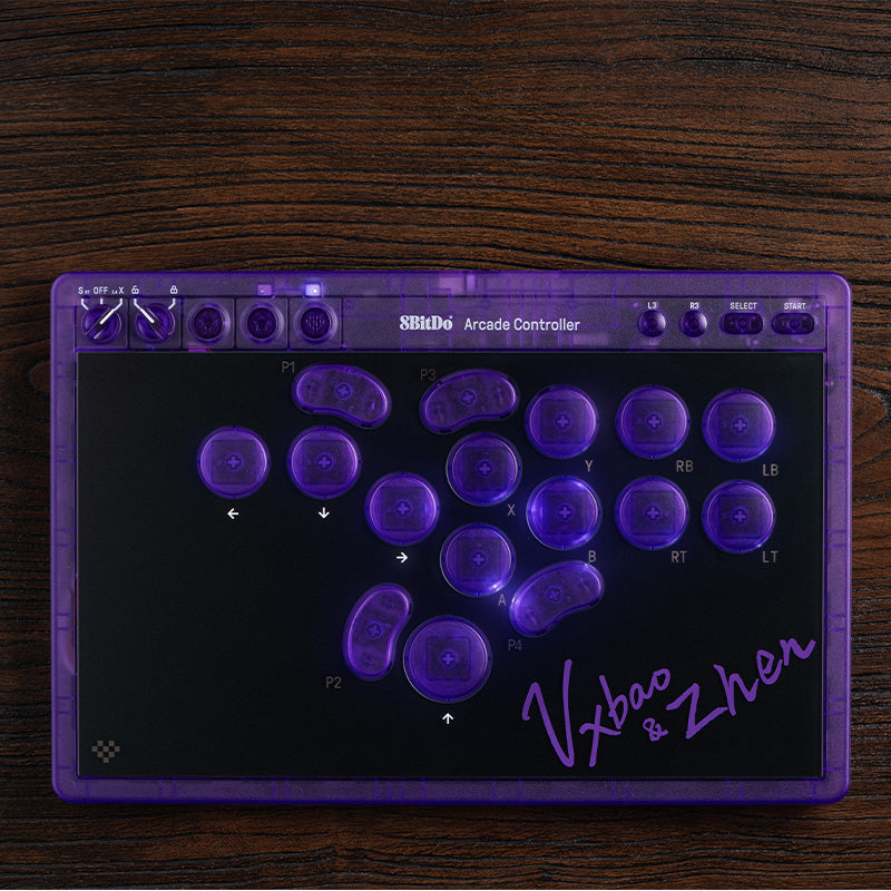 8BitDo Arcade Controller - Transparent Purple Signature Edition image 2
