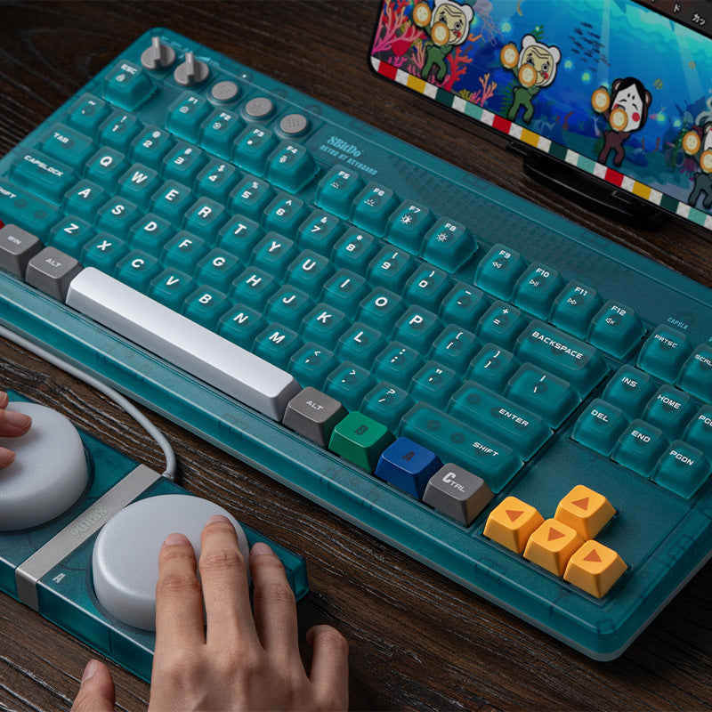 8BitDo Retro 87 Keyboard - Clear Blue image 9