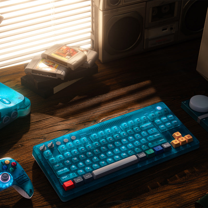 8BitDo Retro 87 Keyboard - Clear Blue image 2